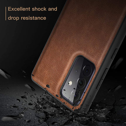 Tux Back Case for Samsun Galaxy A52 , Slim Leather Case with Soft Edge Shockproof Back Cover (Brown)