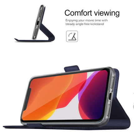 Noble Slim Magnetic & Card Holder Stand Leather Flip Case Cover for Apple iPhone 13 Pro (6.1) (Blue)
