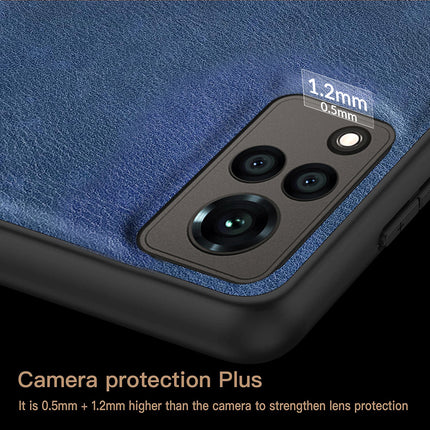 Tux Back Case For Vivo V21 (5G) , Slim Leather Case with Soft Edge Shockproof Back Cover (Blue)
