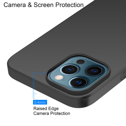 Silk Smooth Finish [Full Coverage] All Sides Protection Slim Back Case Cover for Apple iPhone 13 PRO MAX (6.7 inch) (Black)