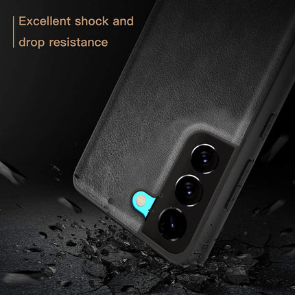 Tux Back Case For Samsung Galaxy S21 FE , Slim Leather Case with Soft Edge Shockproof Back Cover (Black)