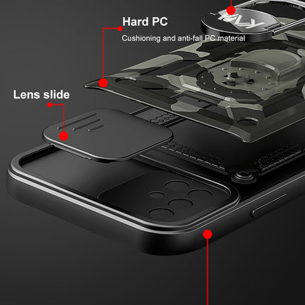 Tank Back Cover for Samsung Galaxy A71 , Inbuilt Ring & Slider [Military Grade Protection] Shockproof Lens Protection Case (Black)