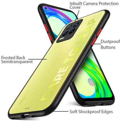 Paper Thin Back Cover For Realme 8 Pro / Realme 8 (4G) , Super Slim Matte Translucent Full Protection Back Case (Black)