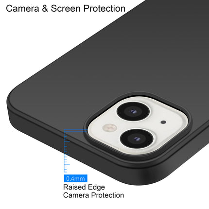 Silk Smooth Finish [Full Coverage] All Sides Protection Slim Back Case Cover for Apple iPhone 13 (6.1 inch) (Black)