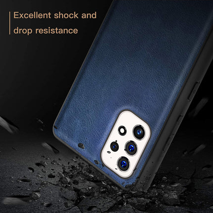 Tux Back Case For Samsung Galaxy A53 (5G) , Slim Leather Case with Soft Edge Shockproof Back Cover (Blue)
