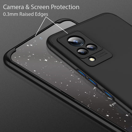 Double Dip Full 360 Protection Back Case Cover for Vivo V21 (Black)