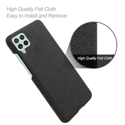 Woven Soft Fabric Case for Samsung Galaxy A22 (4G) Back Cover, Shock Protection Slim Hard Anti Slip Back Cover (Black)