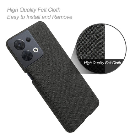 Mobizang Woven Soft Fabric Case for Oppo Reno 8 (5G) Back Cover, Shock Protection Slim Hard Anti Slip Back Cover (Black)
