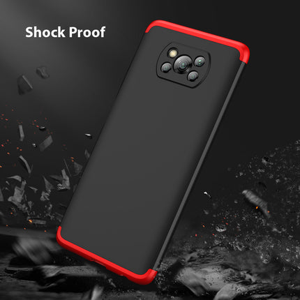 Double Dip Full 360 Protection Back Case Cover for Poco X3 Pro (Red,Black)