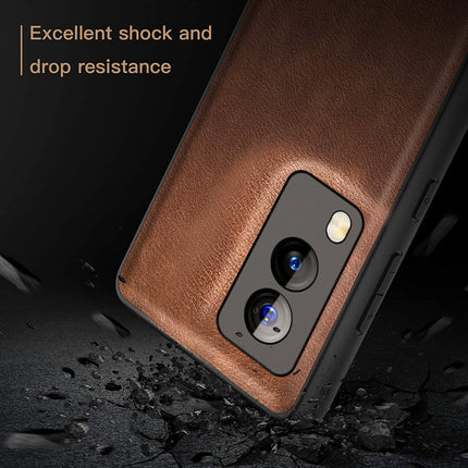 Tux Back Case For Vivo V21E (5G) , Slim Leather Case with Soft Edge Shockproof Back Cover (Brown)