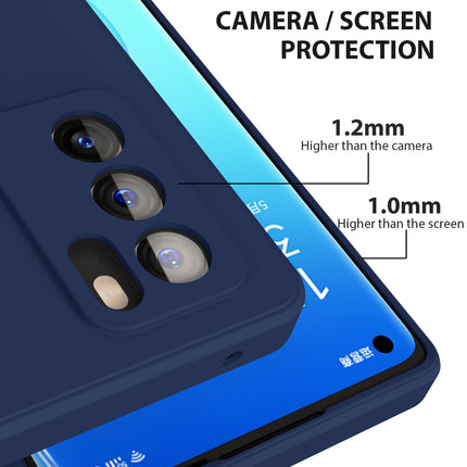 Matte Lens Protective Back Cover for Oppo Reno 6 Pro (5G) , Slim Silicone with Soft Lining Shockproof Flexible Full Body Bumper Case , Blue