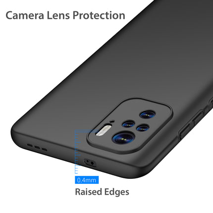 Silk Smooth Finish [Full Coverage] All Sides Protection Slim Back Cover For Xiaomi Redmi Note 10 /  Note 10S (Black)