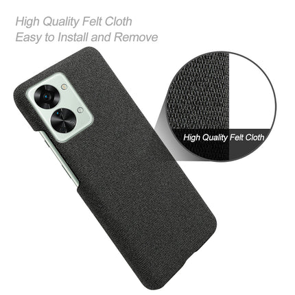 Mobizang Woven Soft Fabric Case for OnePlus Nord 2T  Back Cover,  Shock Protection Slim Hard Anti Slip Back Cover (Black)