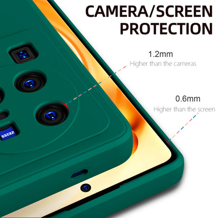 Matte Lens Protective Shockproof Flexible Back Cover for Vivo X80 Pro, Slim Silicone with Soft Lining Shockproof Flexible Full Body Bumper Case (Green)