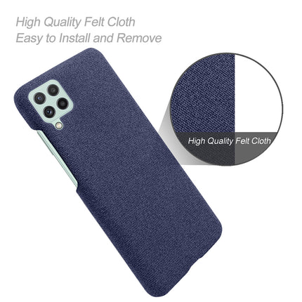 Woven Soft Fabric Case for Samsung Galaxy A22 (4G) Back Cover, Shock Protection Slim Hard Anti Slip Back Cover (Blue)