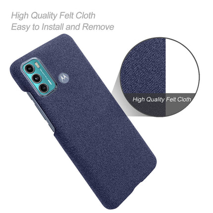 Woven Soft Fabric Case for Motorola Moto G60  Back Cover, Shock Protection Slim Hard Anti Slip Back Cover (Blue)