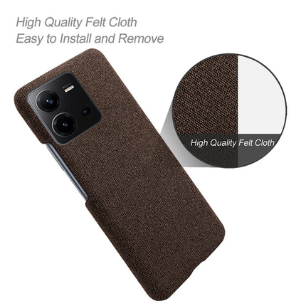 Mobizang Woven Soft Fabric Case for VIVO V25 (5G) Back Cover, Shock Protection Slim Hard Anti Slip Back Cover (Brown)