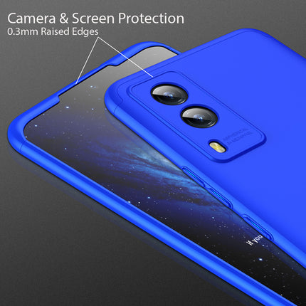Double Dip Full 360 Protection Back Case Cover for Vivo V21E (5G) (Blue)