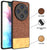 Mobizang Soft Fabric & Leather Hybrid Protective Back Cover for Vivo X100 Pro | Shockproof Slim Hard Anti Slip Back Case (Brown)