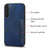 Mobizang Razor Wallet Back Case for Samsung Galaxy S23 | Slim PU Leather & Fabric Cover with Inbuilt Card Pocket (Blue)