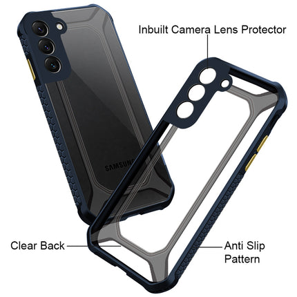 Unicorn for Samsung Galaxy S22 Plus Clear Back Case, [Military Grade Protection] Shock Proof Slim Hybrid Bumper Cover (Blue)