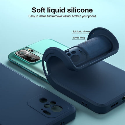 Matte Lens Protective Back Cover for Redmi Note 10 / Note 10S , Slim Silicone with Soft Lining Shockproof Flexible Full Body Bumper Case , Blue
