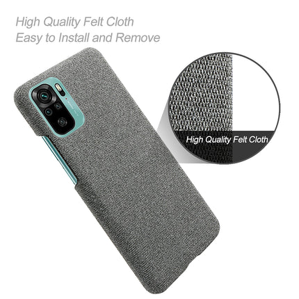 Woven Soft Fabric Case for Xiaomi Redmi Note 10 /  Note 10S Back Cover, Shock Protection Slim Hard Anti Slip Back Cover (Grey)