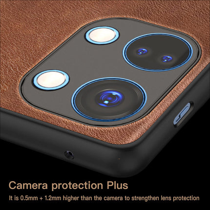 Mobizang Tux Leather Back Cover for Oneplus Nord 3 | Slim Shockproof Camera Protection Bumper Case (Brown)
