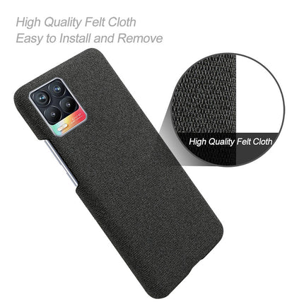 Woven Soft Fabric Case for Realme 8 Pro / Realme 8 (4G) Back Cover, Shock Protection Slim Hard Anti Slip Back Cover (Black)