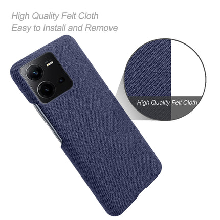 Mobizang Woven Soft Fabric Case for VIVO V25 (5G) Back Cover, Shock Protection Slim Hard Anti Slip Back Cover (Blue)