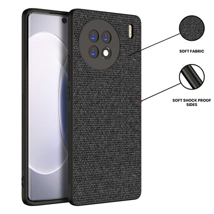 Mobizang Soft Full Fabric for Vivo X90 (5G) Back Cover | Shockproof Slim Hard Anti Slip Back Case (Black)