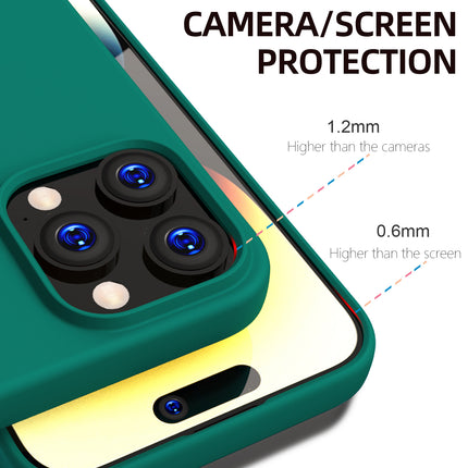 Mobizang Matte Protective Lens Flexible Back Cover for Apple iPhone 15 Pro | Slim Silicone with Soft Lining Shockproof Full Body Bumper Case (Green)