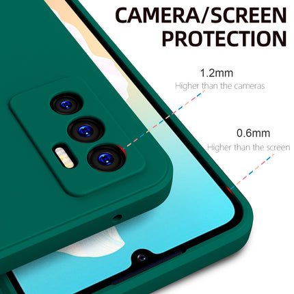 Matte Lens Protective Back Cover for Vivo V23E , Slim Silicone with Soft Lining Shockproof Flexible Full Body Bumper Case (Green)