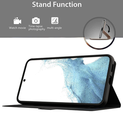Mobizang Noble Slim Magnetic Leather Flip Case Cover for Samsung Galaxy S23 Plus ,Card Holder Stand Leather Flip Wallet Case (Black)