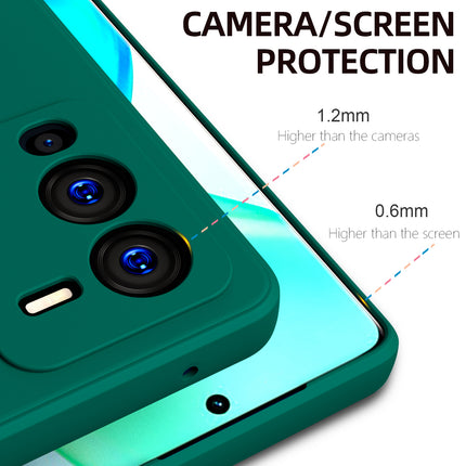 Mobizang Matte Lens Protective Shockproof Flexible Back Cover for Vivo V25 PRO (5G) , Slim Silicone with Soft Lining Shockproof Flexible Full Body Bumper Case (Green)
