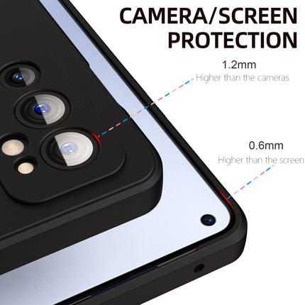 Matte Lens Protective Back Cover for OnePlus 9RT , Slim Silicone with Soft Lining Shockproof Flexible Full Body Bumper Case (Black)