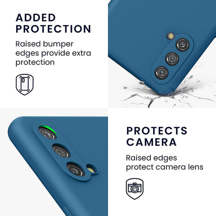 Matte Lens Protective Back Cover for OnePlus Nord CE (5G) / One Plus Nord CE (5G) , Slim Silicone with Soft Lining Shockproof Flexible Full Body Bumper Case , Blue