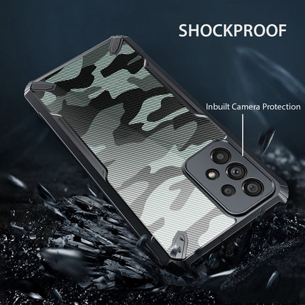 Mobizang Bull Camouflage Back Cover for Samsung Galaxy A73 (5G), Shockproof Slim Hybrid Clear Case,Black