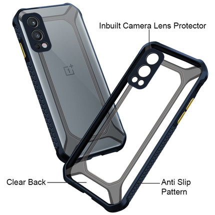 Unicorn for OnePlus Nord 2 (5G) / One Plus Nord 2 (5G) Clear Back Case, [Military Grade Protection] Shock Proof Slim Hybrid Bumper Cover (Blue)