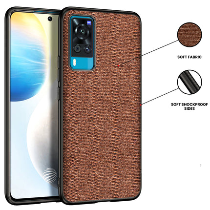 Soft Full Fabric Protective Shockproof Back Case Cover for Vivo X60 (Full Brown)