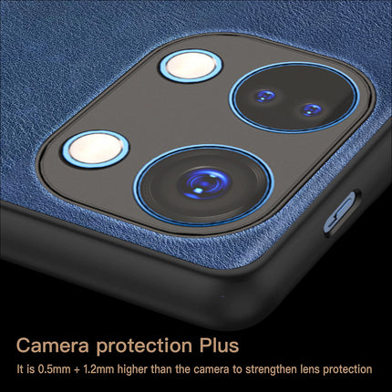 Mobizang Tux Leather Back Cover for Oneplus Nord 3 | Slim Shockproof Camera Protection Bumper Case (Blue)