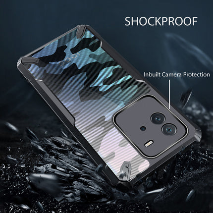 Mobizang Bull Camouflage Back Cover for IQOO Neo 6 (5G) , [Military Grade Protection] Shock Proof Slim Hybrid Bumper Case (Black)