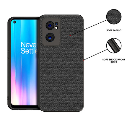 Soft Fabric Hybrid Protective Back Case Cover for OnePlus Nord CE 2 (5G) (Black)