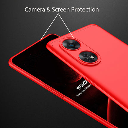 Mobizang Double Dip Full 360 Protection Back Case Cover for Oppo Reno 8T (5G) (Red)