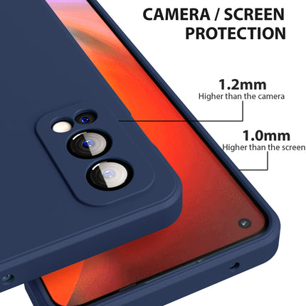 Matte Lens Protective Back Cover for OnePlus Nord 2 (5G) / One Plus Nord 2 (5G) , Slim Silicone with Soft Lining Shockproof Flexible Full Body Bumper Case , Blue