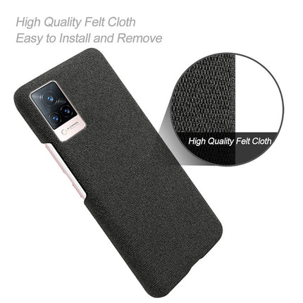 Woven Soft Fabric Case for Vivo V21 Back Cover, Shock Protection Slim Hard Anti Slip Back Cover (Black)