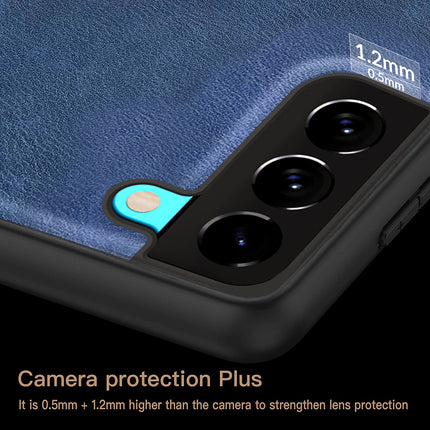 Tux Back Case For Samsung Galaxy S22 PLUS , Slim Leather Case with Soft Edge Shockproof Back Cover (Blue)