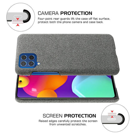Woven Soft Fabric Case for Samsun Galaxy F62 Back Cover, Shock Protection Slim Hard Anti Slip Back Cover (Grey)
