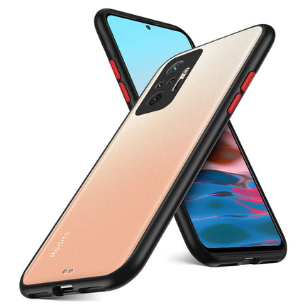Paper Thin Back Cover For Xiaomi Redmi Note 10 Pro /  Note 10 Pro Max , Super Slim Matte Translucent Full Protection Back Case (Black)