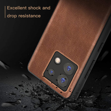 Mobizang Tux Leather Back Cover for Redmi Note 13 PRO | Slim Shockproof Camera Protection Bumper Case (Brown)